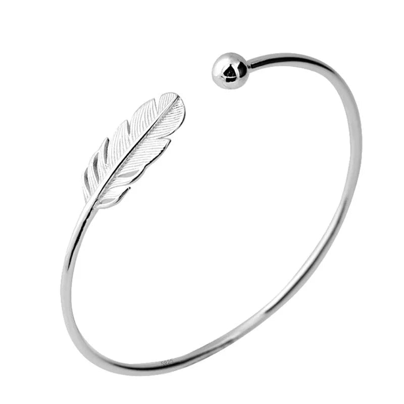 Silver Feather Bracelet